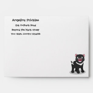 Cute hungry Tasmanian devil cartoon illustration Envelope
