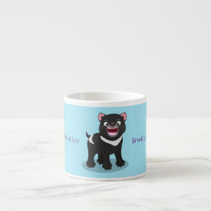 Cute hungry Tasmanian devil cartoon illustration Espresso Cup
