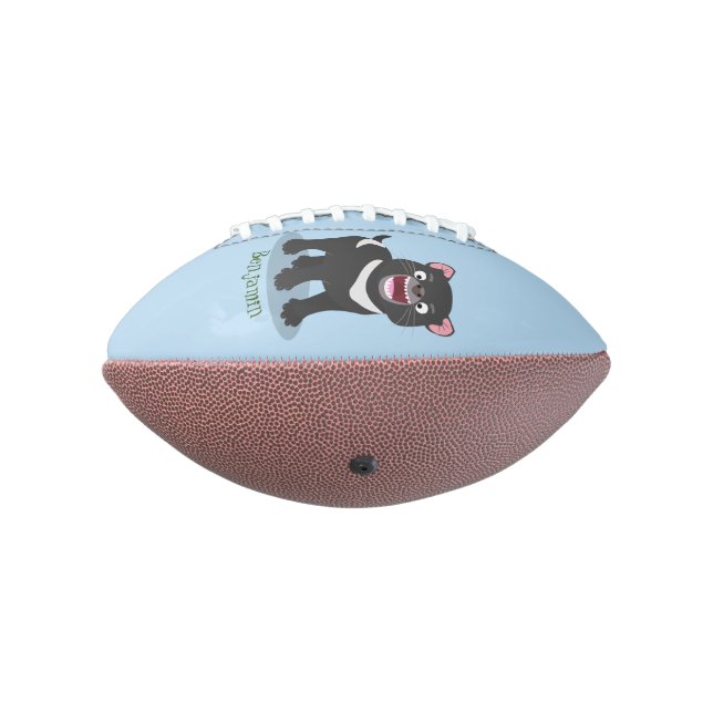 Cute hungry Tasmanian devil cartoon illustration Football (Rotated 270)