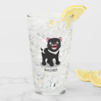 Cute hungry Tasmanian devil cartoon illustration