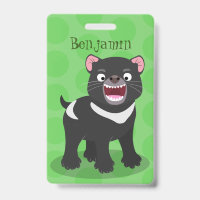Cute hungry Tasmanian devil cartoon illustration