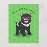 Cute hungry Tasmanian devil cartoon illustration