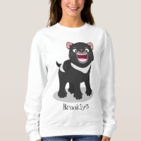 Cute hungry Tasmanian devil cartoon illustration