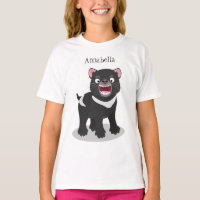 Cute hungry Tasmanian devil cartoon illustration