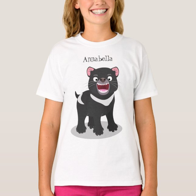 Cute hungry Tasmanian devil cartoon illustration T-Shirt (Front)