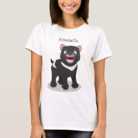Cute hungry Tasmanian devil cartoon illustration