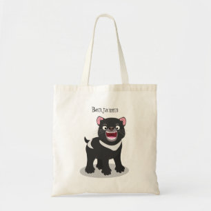 Cute hungry Tasmanian devil cartoon illustration Tote Bag