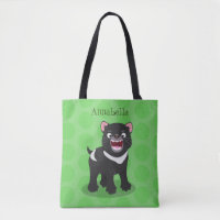 Cute hungry Tasmanian devil cartoon illustration