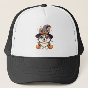 Cute Husky Dog in a Witch'S Hat  Halloween