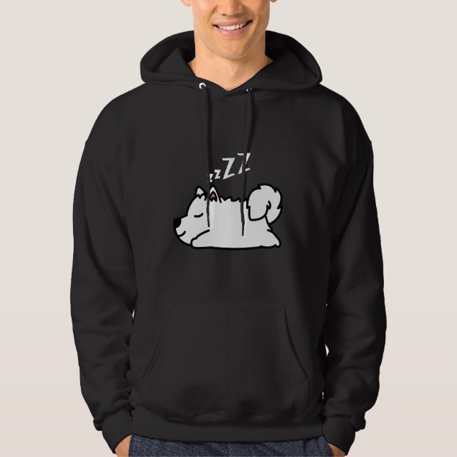 Cute Husky Dog Puppy Sleeping Hoodie (Front)