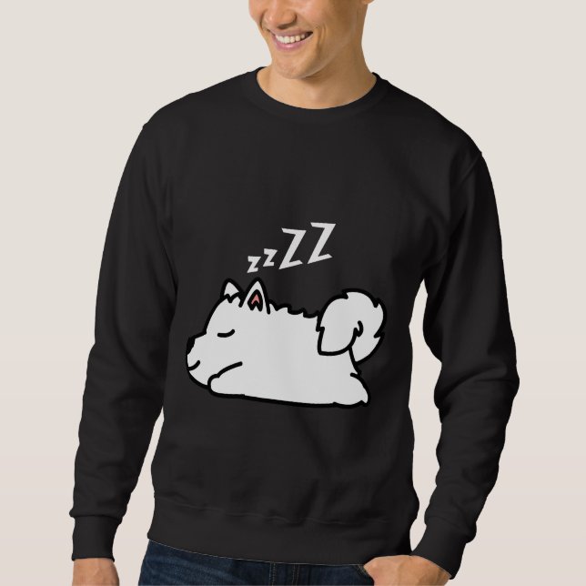 Cute Husky Dog Puppy Sleeping Sweatshirt (Front)
