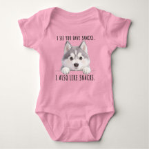 Cute Husky Dog Snacks Quote Funny Minimalist