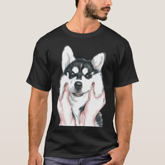 Cute Husky Dog                   T-Shirt (Front)
