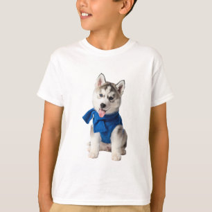 Cute Husky Puppy in Blue Sweater Kids