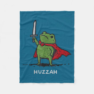 Cute Huzzah Frog Knight Sword Meme Fleece Blanket