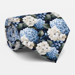 Cute Hydrangea flower tiled pattern Tie