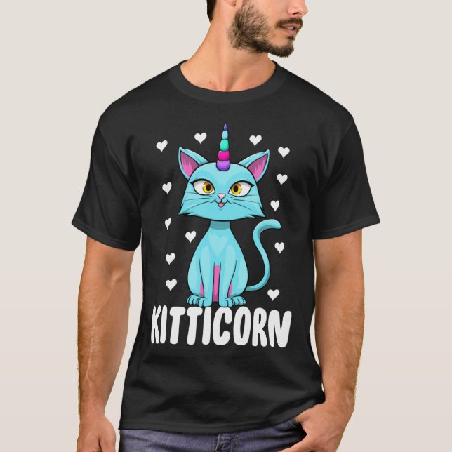 Cute I Am A Kittycorn   Cute Rainbow Cat Love T-Shirt (Front)