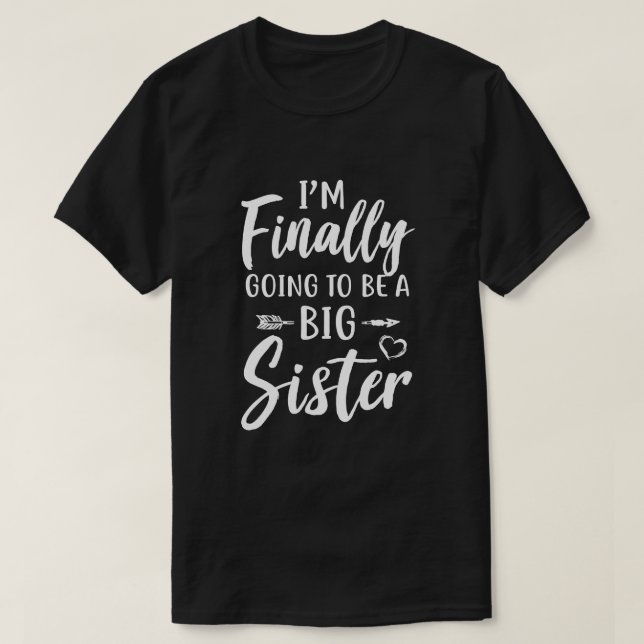Cute I Am Finally Going To Be A Big Sister Youth T-Shirt (Design Front)