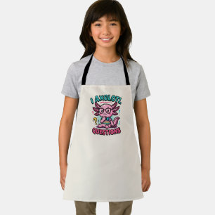 Cute I Axolotl Questions aztec nerd with glasses Apron