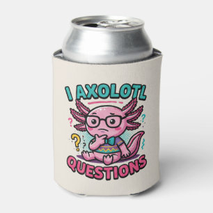 Cute I Axolotl Questions aztec nerd with glasses Can Cooler
