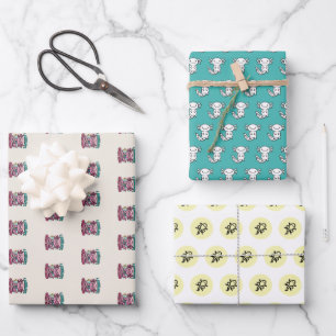 Cute I Axolotl Questions aztec nerd with glasses Wrapping Paper Sheet