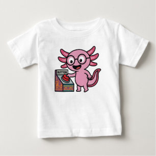 Cute I Axolotl Questions aztec Oh No red button Baby T-Shirt