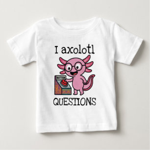 Cute I Axolotl Questions aztec Oh No red button Baby T-Shirt