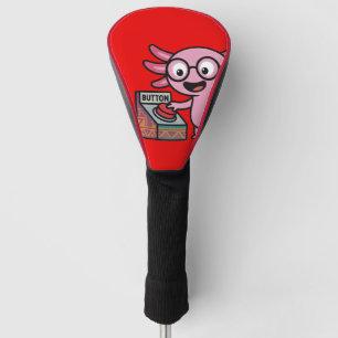 Cute I Axolotl Questions aztec Oh No red button Golf Head Cover
