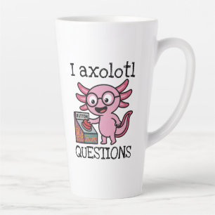 Cute I Axolotl Questions aztec Oh No red button Latte Mug