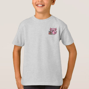 Cute I Axolotl Questions aztec Oh No red button T-Shirt