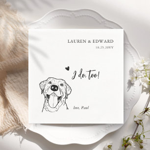 Cute I Do Too Labrado Retriever Dog Wedding Napkin