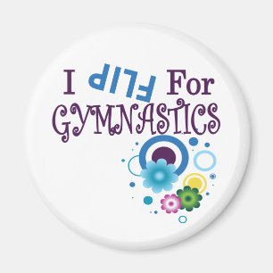 Cute I Flip for Gymnastics Apparel and Gifts Magnet