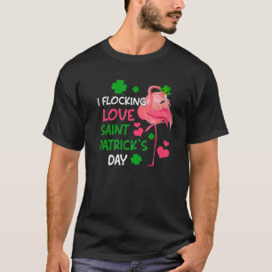 Cute I Flocking Love Saint Patrick's Day Leprechau T-Shirt