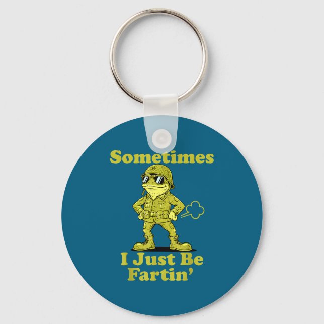 Cute I Frog Humor Sarcastic Sometimes Just Fartin Key Ring (Front)