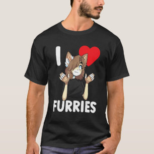 Cute I Heart Furries Furry Fandom Love 2 T-Shirt