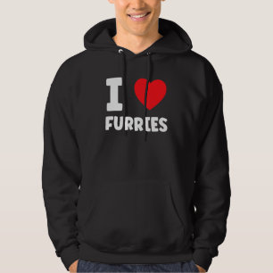 Cute I Heart Furries Furry Fandom Love Hoodie