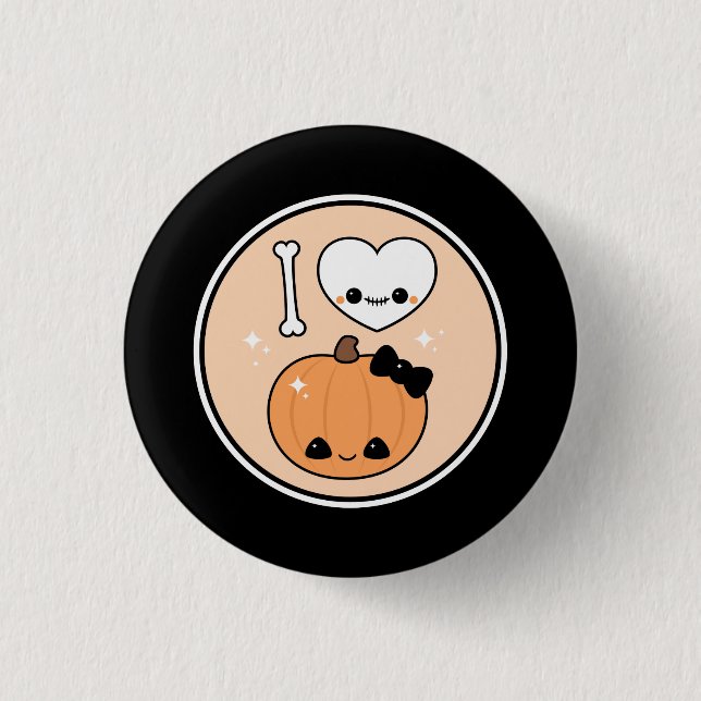 Cute I Heart Halloween 3 Cm Round Badge (Front)