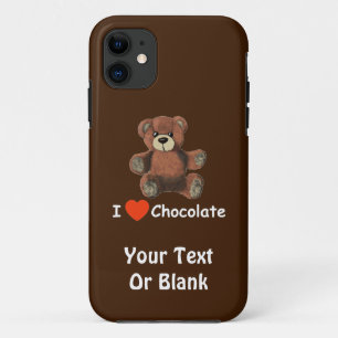 Cute I Heart (Love) Chocolate Teddy Bear Case-Mate iPhone Case