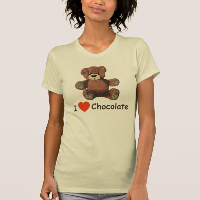 Cute I Heart (Love) Chocolate Teddy Bear T-Shirt (Front)