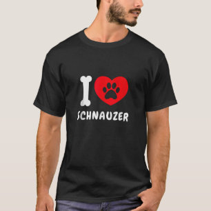 Cute I Heart Schnauzer Gifts Idea Dog Lover I Love T-Shirt