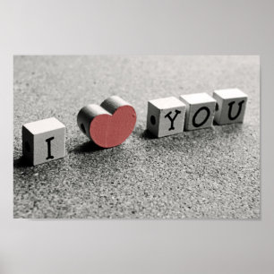 Cute "I Heart You" Poster Print