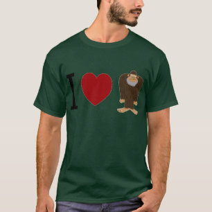 CUTE! I LOVE <3 BIGFOOT design - Finding Bigfoot T-Shirt
