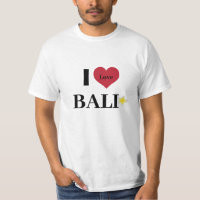 Cute "I Love Bali" Frangipani Flower White Men's