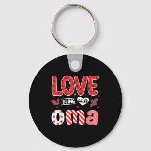 Cute I Love Being Called Oma Ladybug Happy Valenti Key Ring