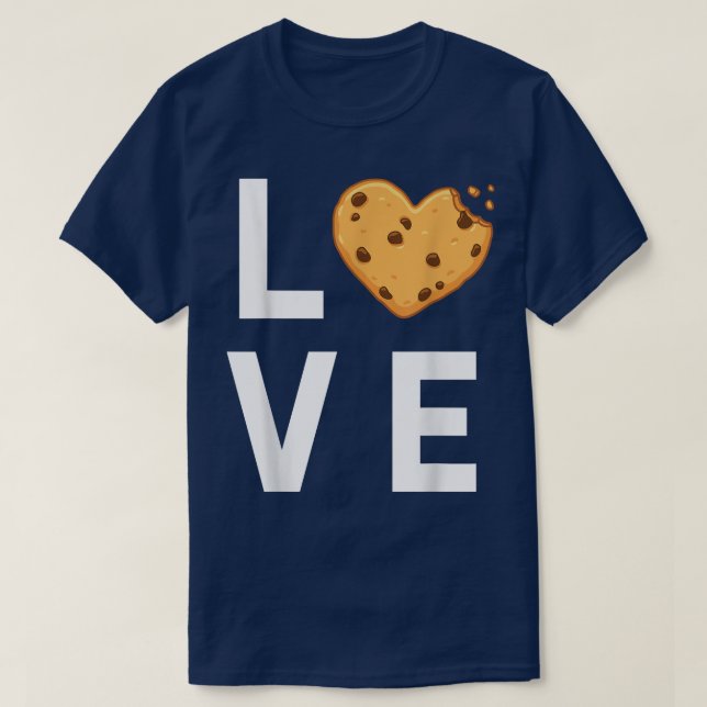 Cute I Love Chocolate Chip Cookies  T-Shirt (Design Front)