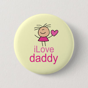 Cute I Love Daddy T-shirt 6 Cm Round Badge