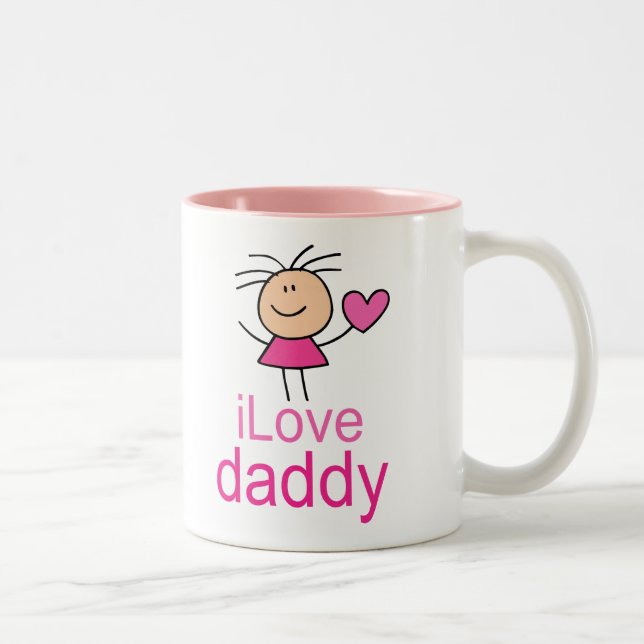 Cute I Love Daddy T-shirt Two-Tone Coffee Mug (Right)