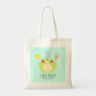 Cute I Love Dairy Treats Frog Tote Bag