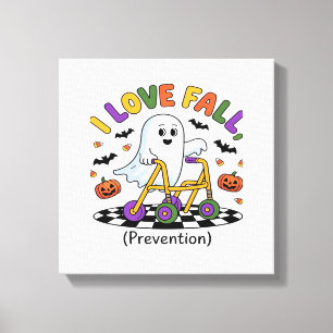 Cute I Love Fall Prevention Physical Therapy Ghost Canvas Print