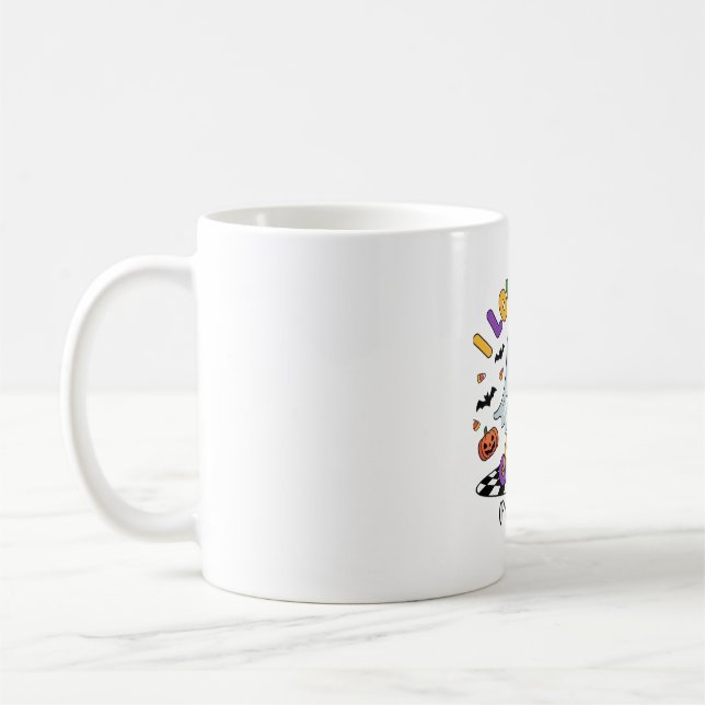 Cute I Love Fall Prevention Physical Therapy Ghost Coffee Mug (Left)